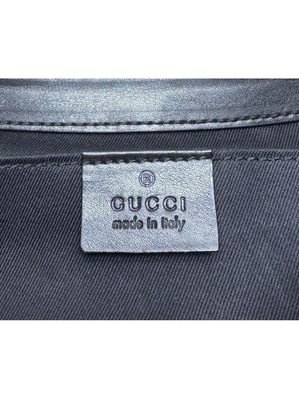 Authentic Gucci Tom Ford Horsebit Black Canvas Studs Leather Chain Clutch, COA - Picture 9 of 15